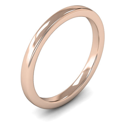 14ct Rose Fairtrade Gold 2mm Medium Weight Cushion Court Wedding Ring