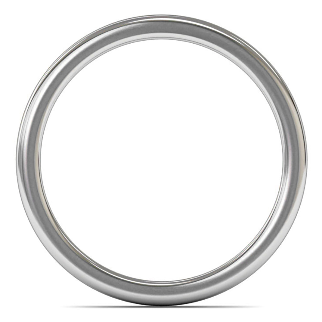 14ct White Fairtrade Gold 2mm Medium Weight Cushion Court Wedding Ring