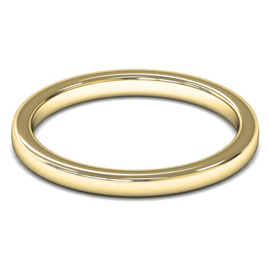 14ct Yellow Gold 2mm Medium Weight Cushion Court Wedding Ring
