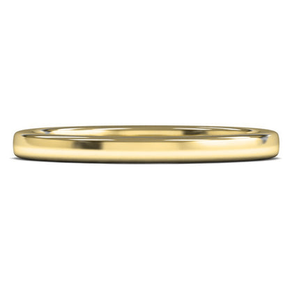 14ct Yellow Fairtrade Gold 2mm Medium Weight Cushion Court Wedding Ring