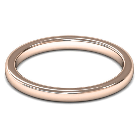 18ct Rose Gold 2mm Medium Weight Cushion Court Wedding Ring