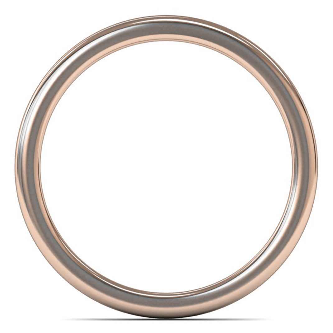 9ct Rose Gold 2mm Medium Weight Cushion Court Wedding Ring