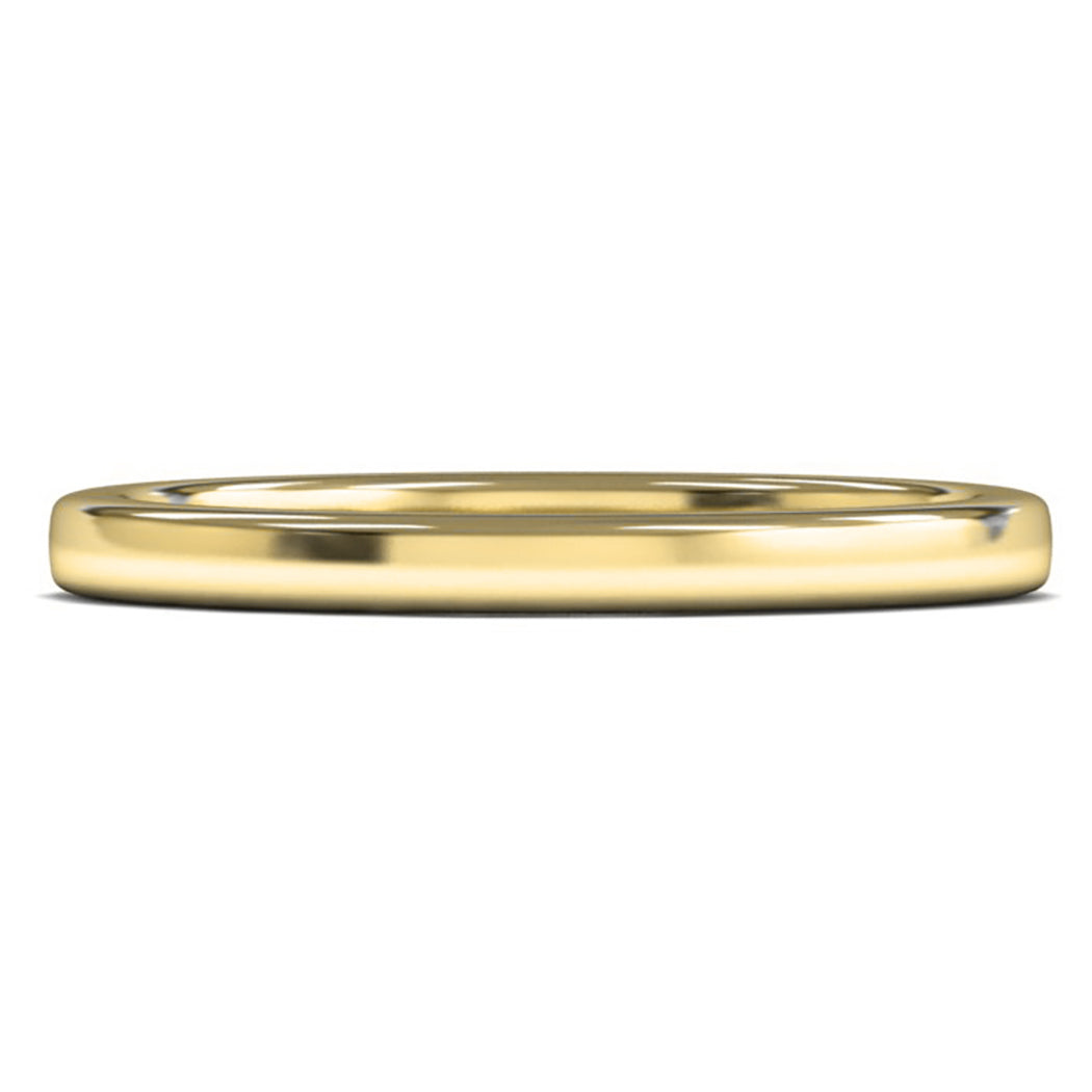 9ct Yellow Fairtrade Gold 2mm Medium Weight Cushion Court Wedding Ring