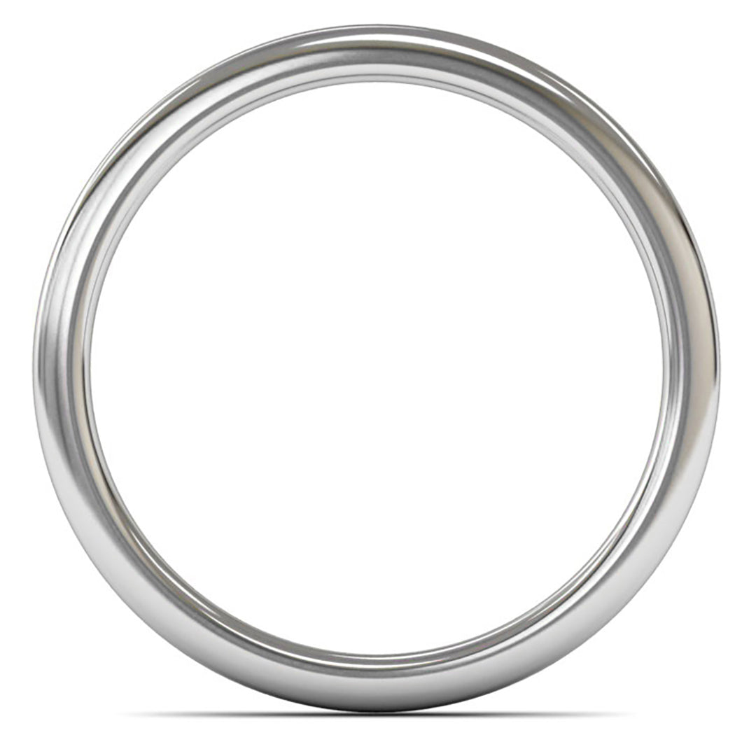 14ct White Fairtrade Gold 2.5mm Medium Weight Cushion Court Wedding Ring
