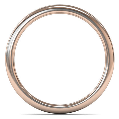 18ct Rose Fairtrade Gold 2.5mm Medium Weight Cushion Court Wedding Ring