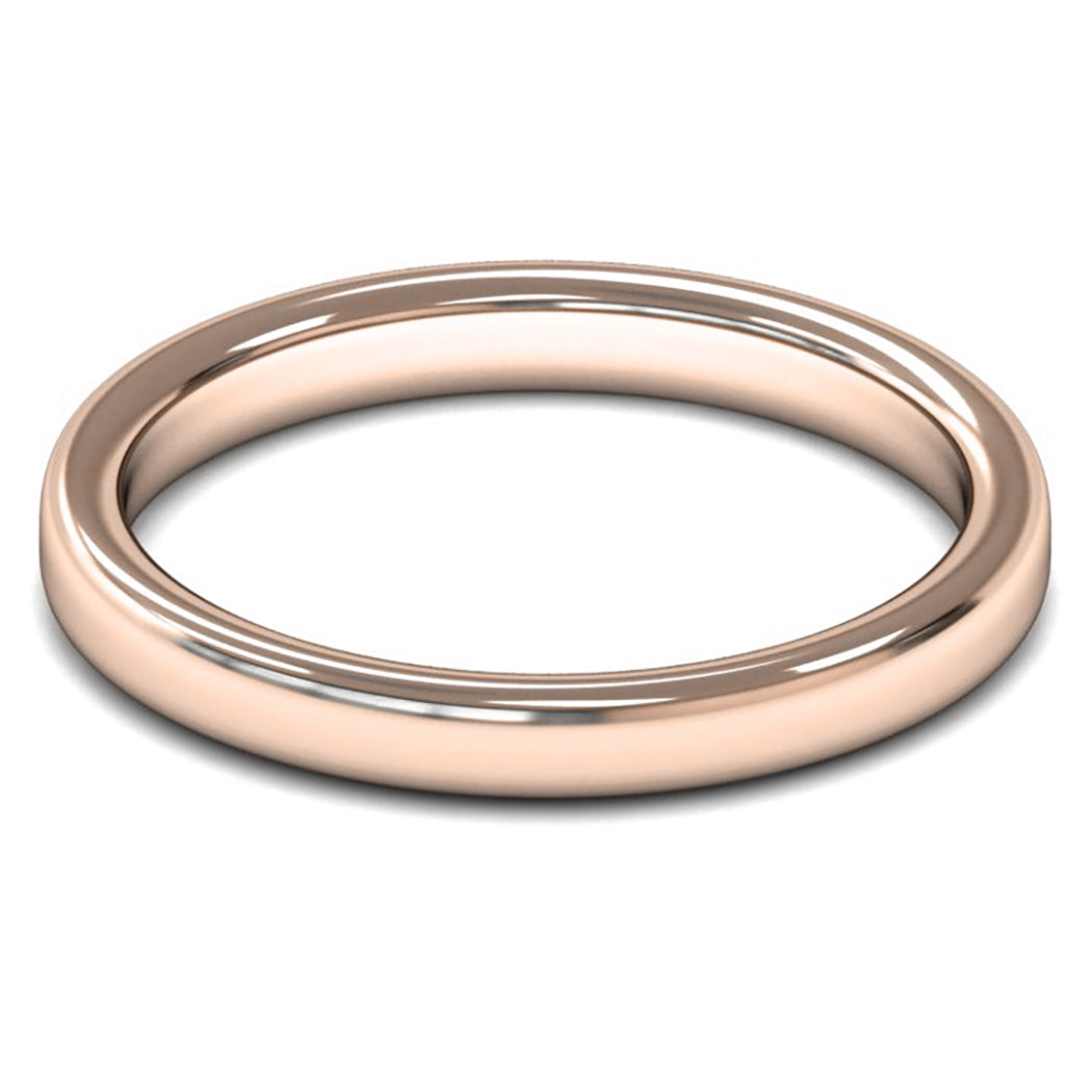 9ct Rose Gold 2.5mm Medium Weight Cushion Court Wedding Ring