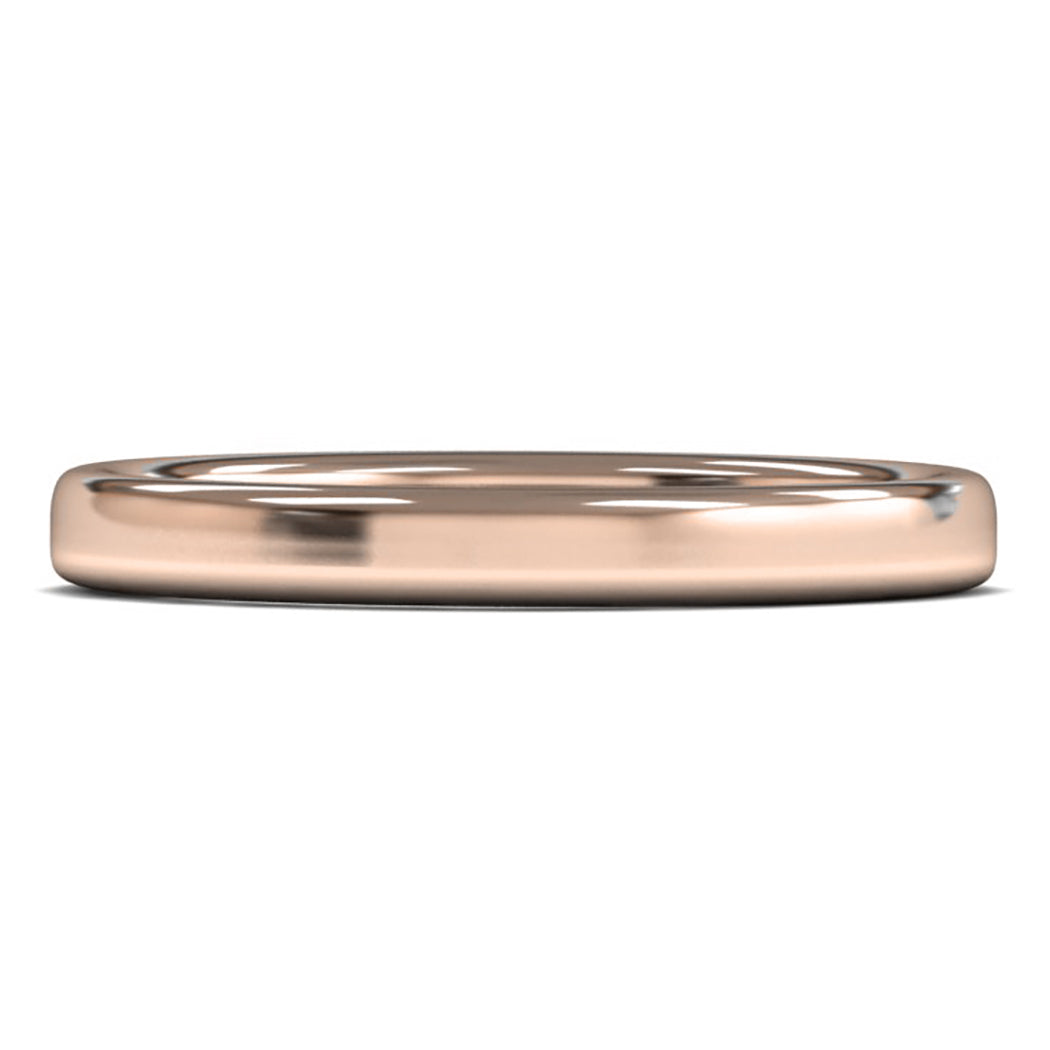 9ct Rose Gold 2.5mm Medium Weight Cushion Court Wedding Ring