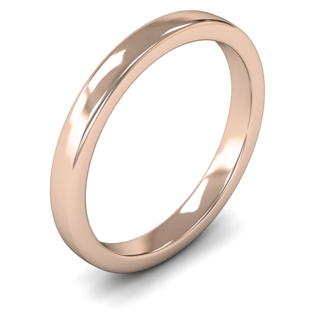 9ct Rose Gold 2.5mm Medium Weight Cushion Court Wedding Ring