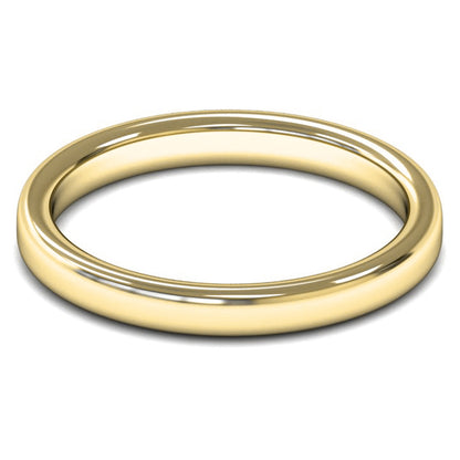 9ct Yellow Fairtrade Gold 2.5mm Medium Weight Cushion Court Wedding Ring