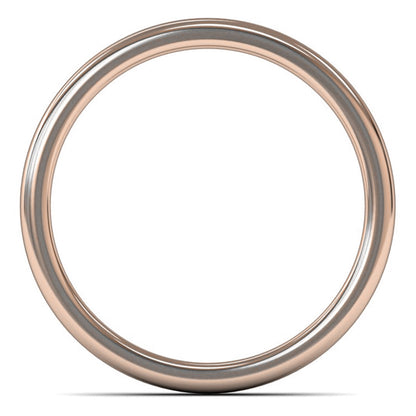 14ct Rose Fairtrade Gold 3mm Medium Weight Cushion Court Wedding Ring