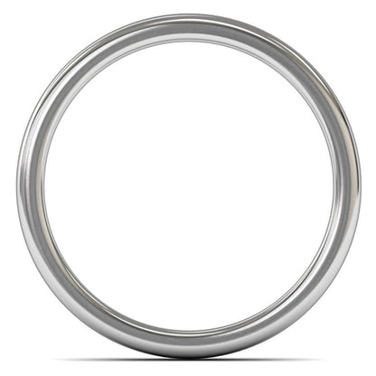 14ct White Fairtrade Gold 3mm Medium Weight Cushion Court Wedding Ring