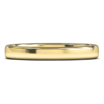 14ct Yellow Fairtrade Gold 3mm Medium Weight Cushion Court Wedding Ring