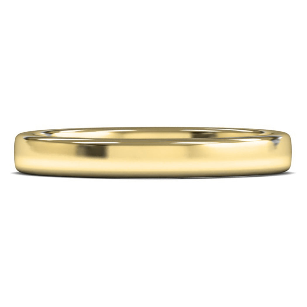 14ct Yellow Gold 3mm Medium Weight Cushion Court Wedding Ring