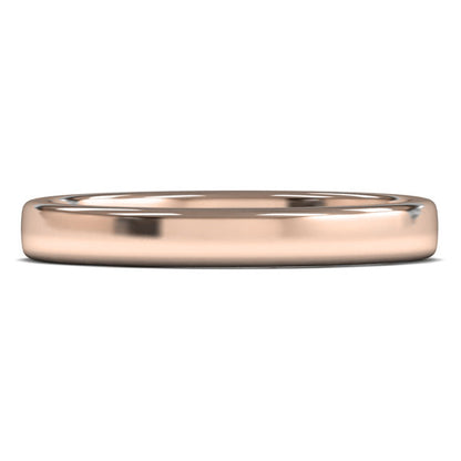 18ct Rose Gold 3mm Medium Weight Cushion Court Wedding Ring