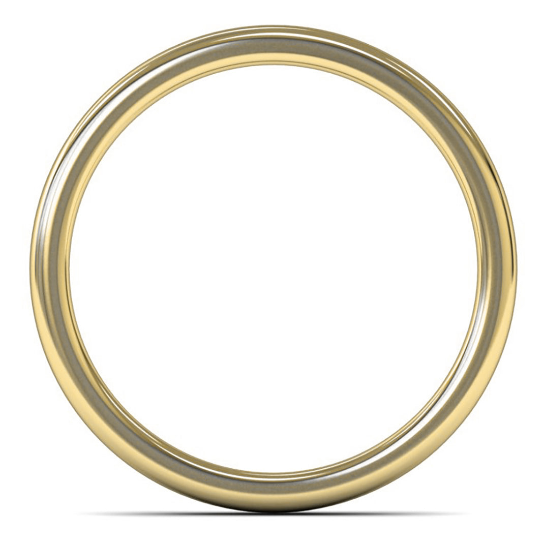 18ct Yellow Fairtrade Gold 3mm Medium Weight Cushion Court Wedding Ring