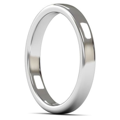 Palladium 950 3mm Medium Weight Cushion Court Wedding Ring