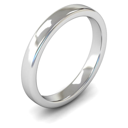 Palladium 500 3mm Medium Weight Cushion Court Wedding Ring