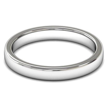Platinum 950 3mm Medium Weight Cushion Court Wedding Ring