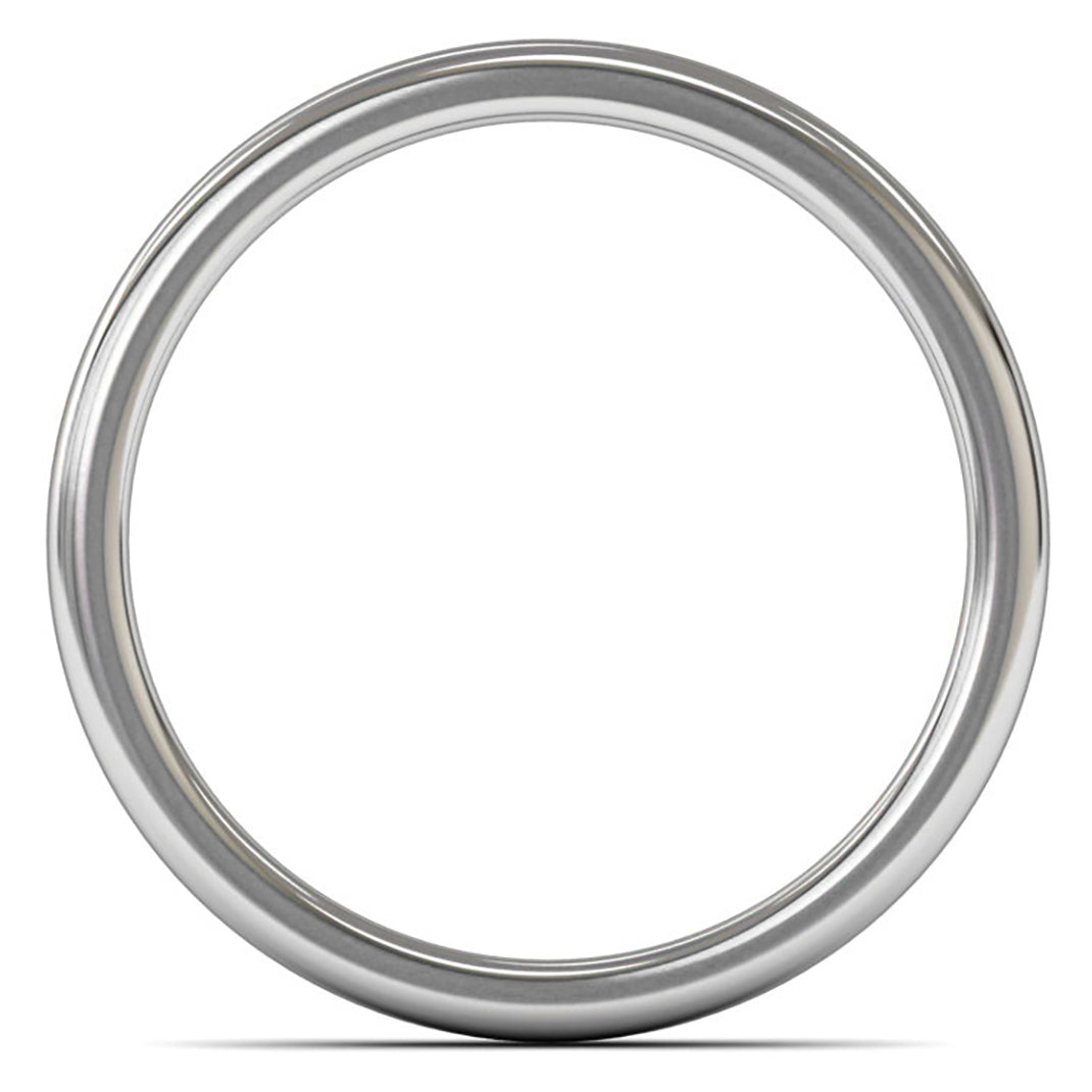 Platinum 950 3mm Medium Weight Cushion Court Wedding Ring