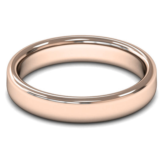 14ct Rose Gold 4mm Medium Weight Cushion Court Wedding Ring