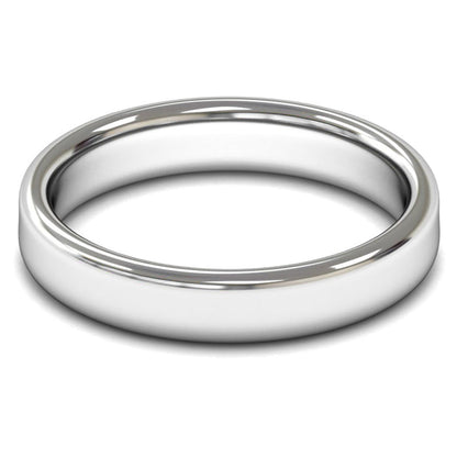 14ct White Fairtrade Gold 4mm Medium Weight Cushion Court Wedding Ring