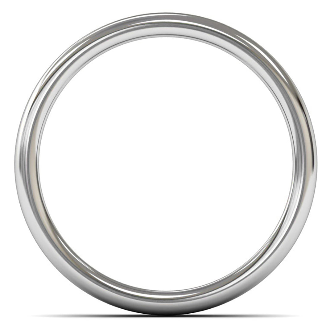 14ct White Gold 4mm Medium Weight Cushion Court Wedding Ring