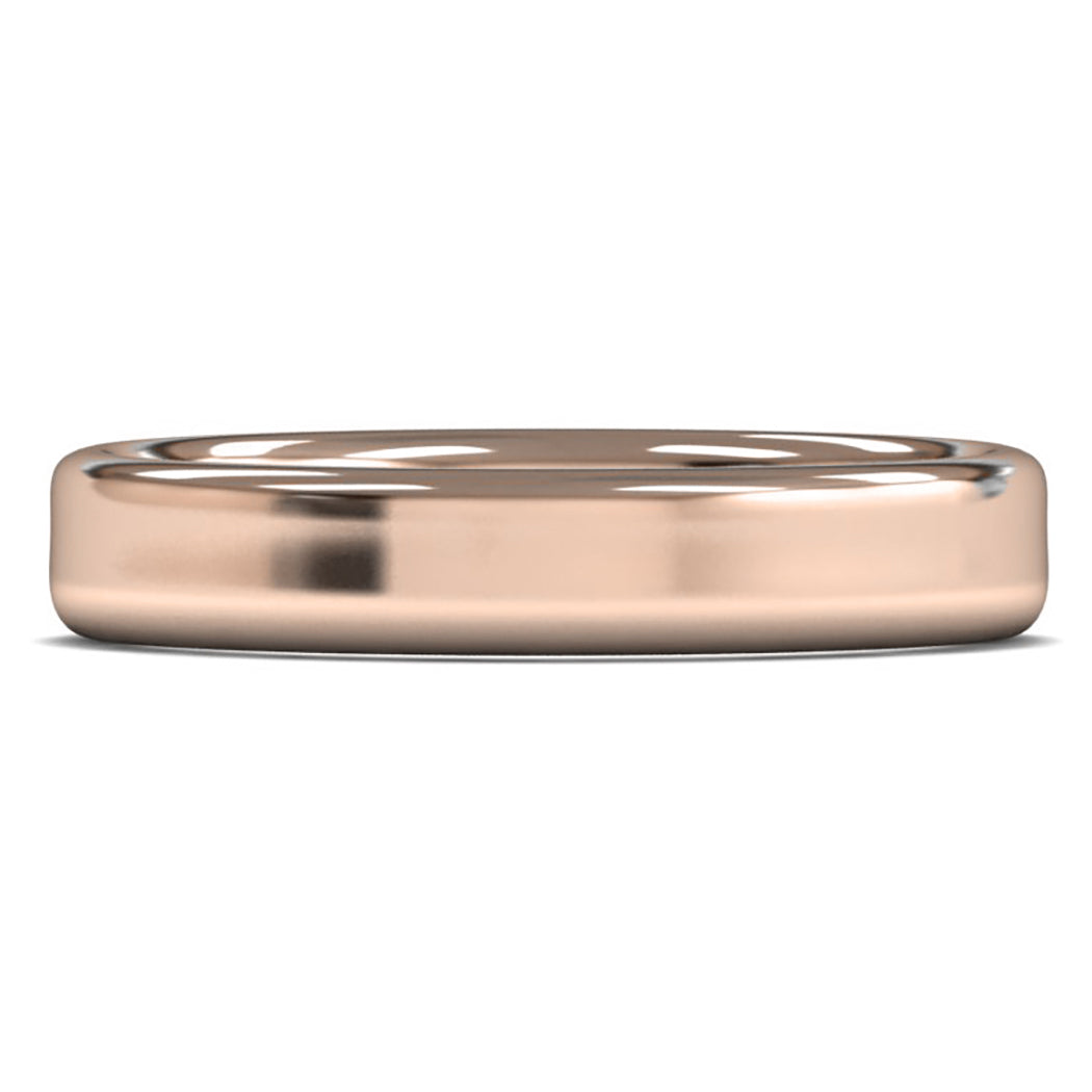 9ct Rose Gold 4mm Medium Weight Cushion Court Wedding Ring