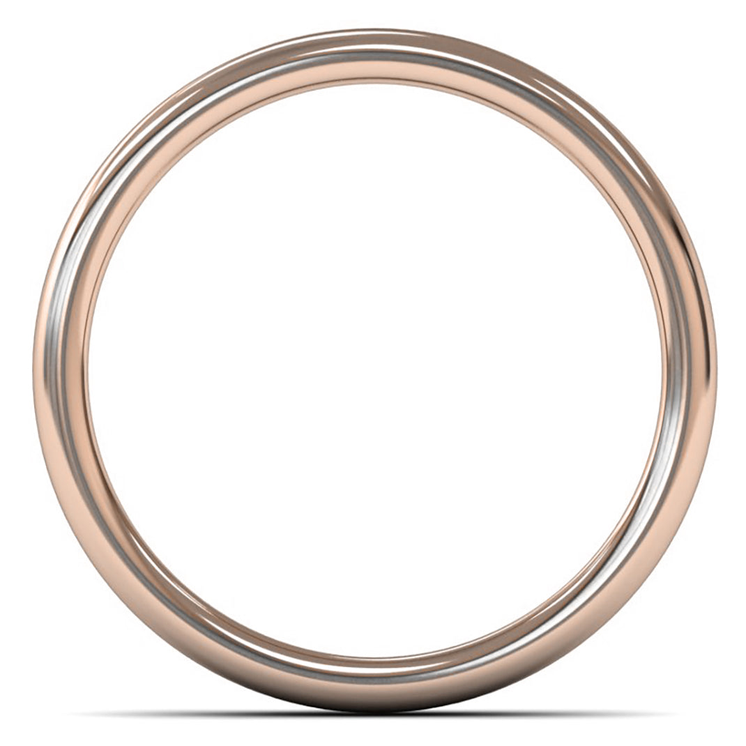 9ct Rose Gold 4mm Medium Weight Cushion Court Wedding Ring
