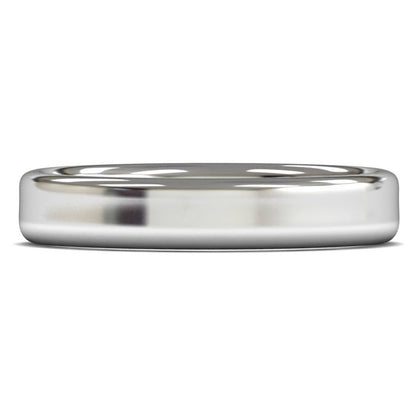 9ct White Gold 4mm Medium Weight Cushion Court Wedding Ring