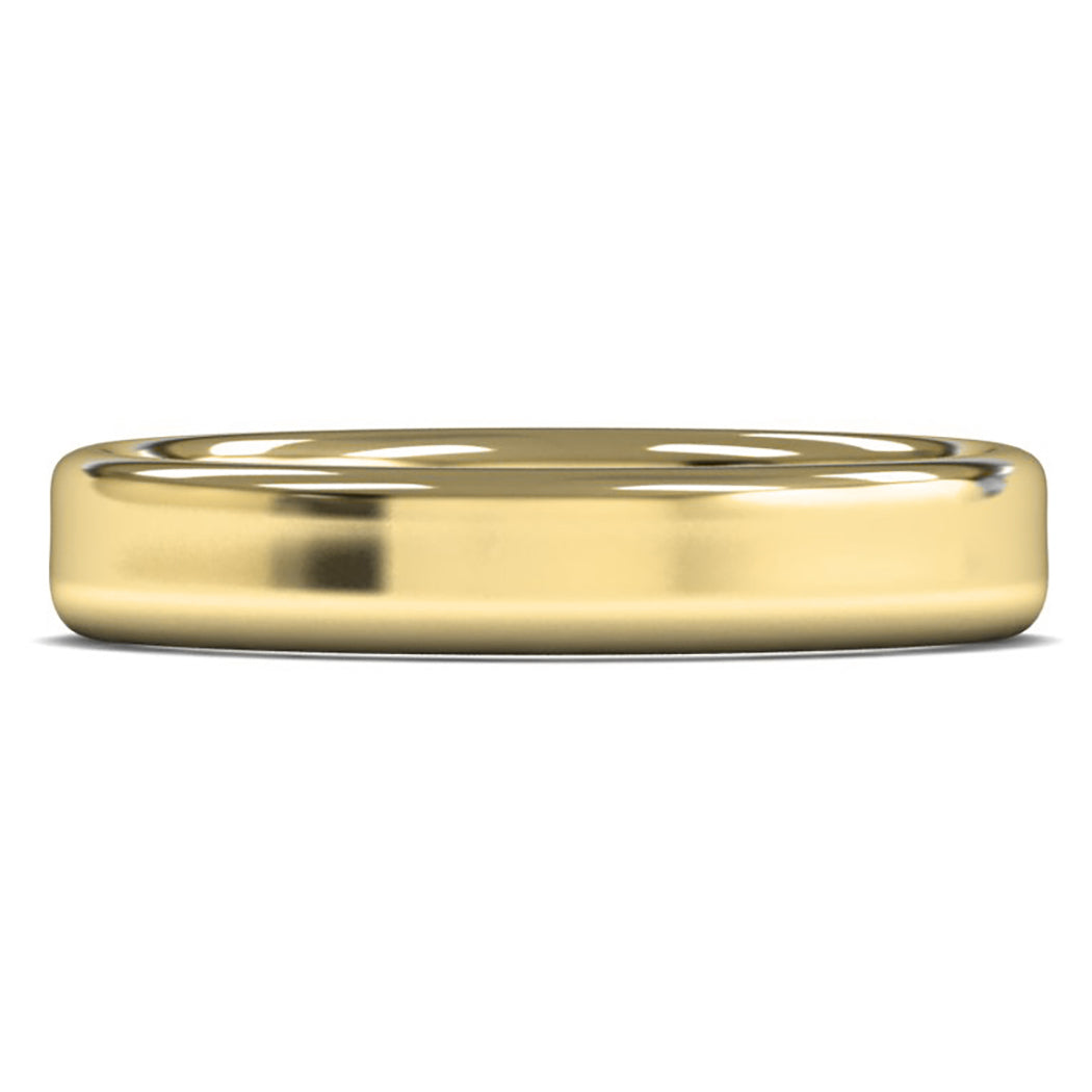 9ct Yellow Fairtrade Gold 4mm Medium Weight Cushion Court Wedding Ring
