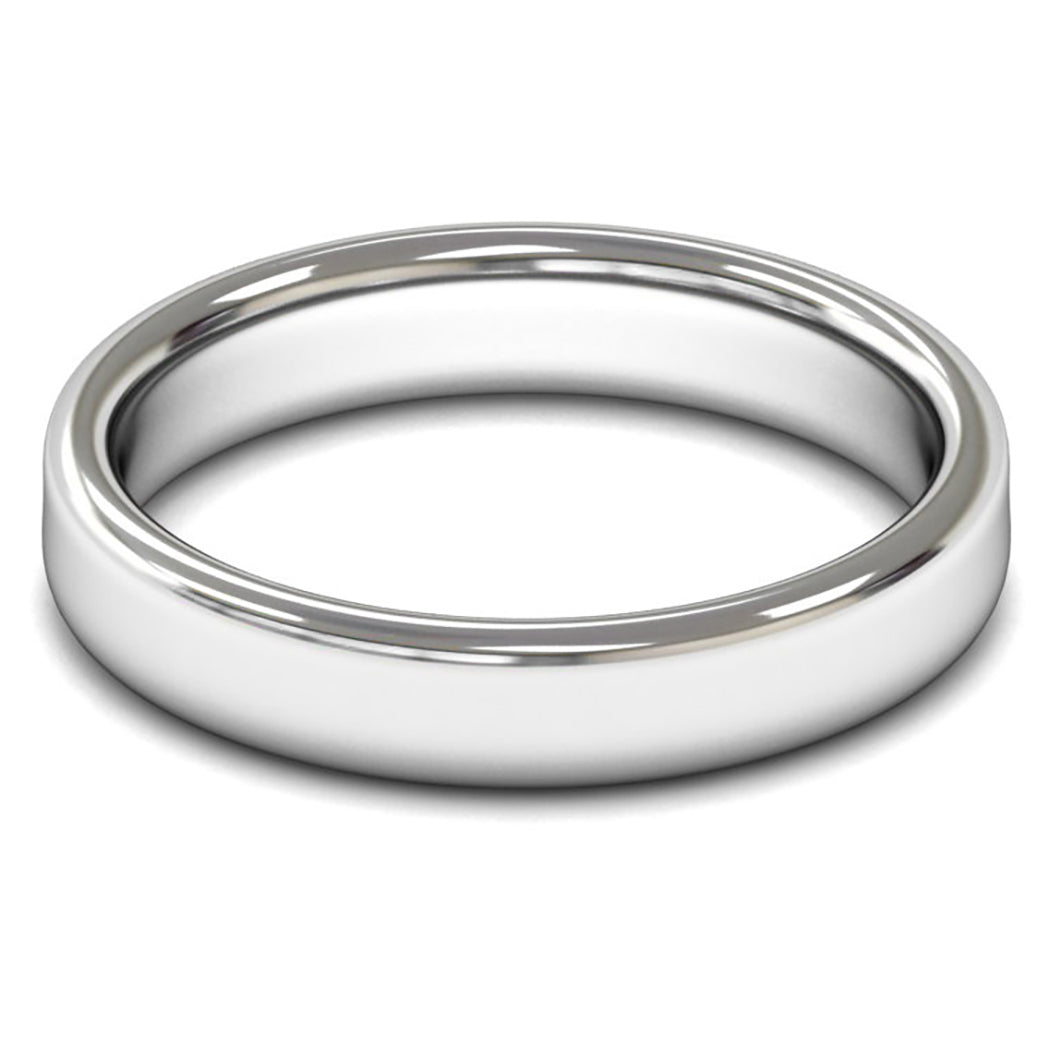 Platinum 950 4mm Medium Weight Cushion Court Wedding Ring