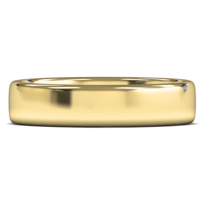 14ct Yellow Fairtrade Gold 5mm Medium Weight Cushion Court Wedding Ring