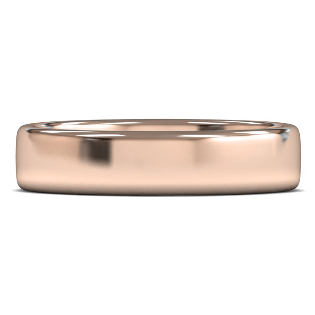 18ct Rose Fairtrade Gold 5mm Medium Weight Cushion Court Wedding Ring