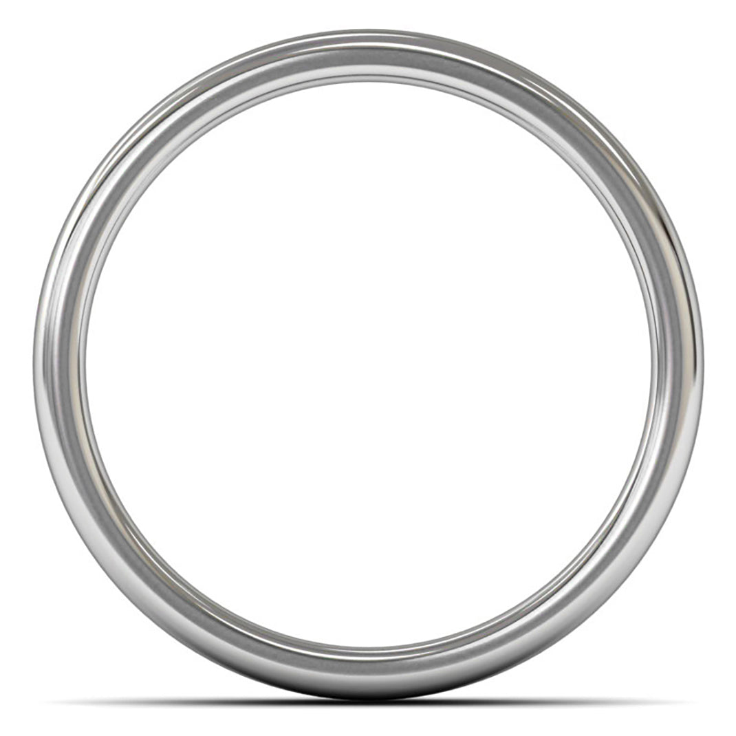 9ct White Fairtrade Gold 5mm Medium Weight Cushion Court Wedding Ring