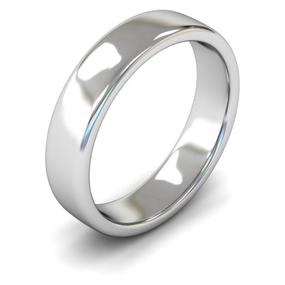 9ct White Fairtrade Gold 5mm Medium Weight Cushion Court Wedding Ring