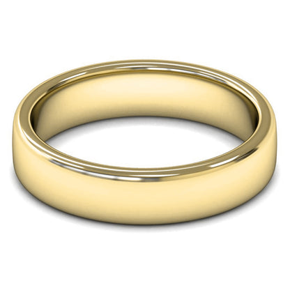 9ct Yellow Fairtrade Gold 5mm Medium Weight Cushion Court Wedding Ring