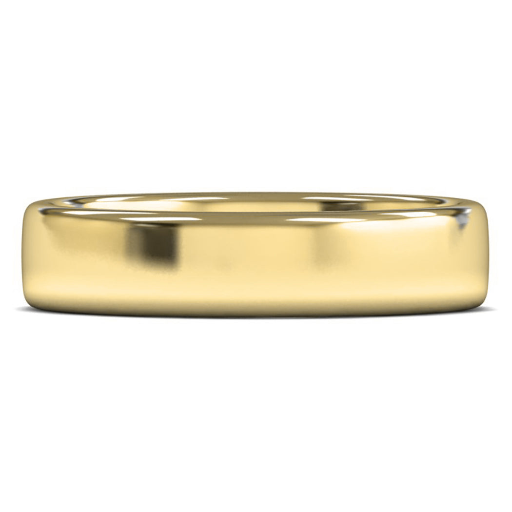 9ct Yellow Fairtrade Gold 5mm Medium Weight Cushion Court Wedding Ring