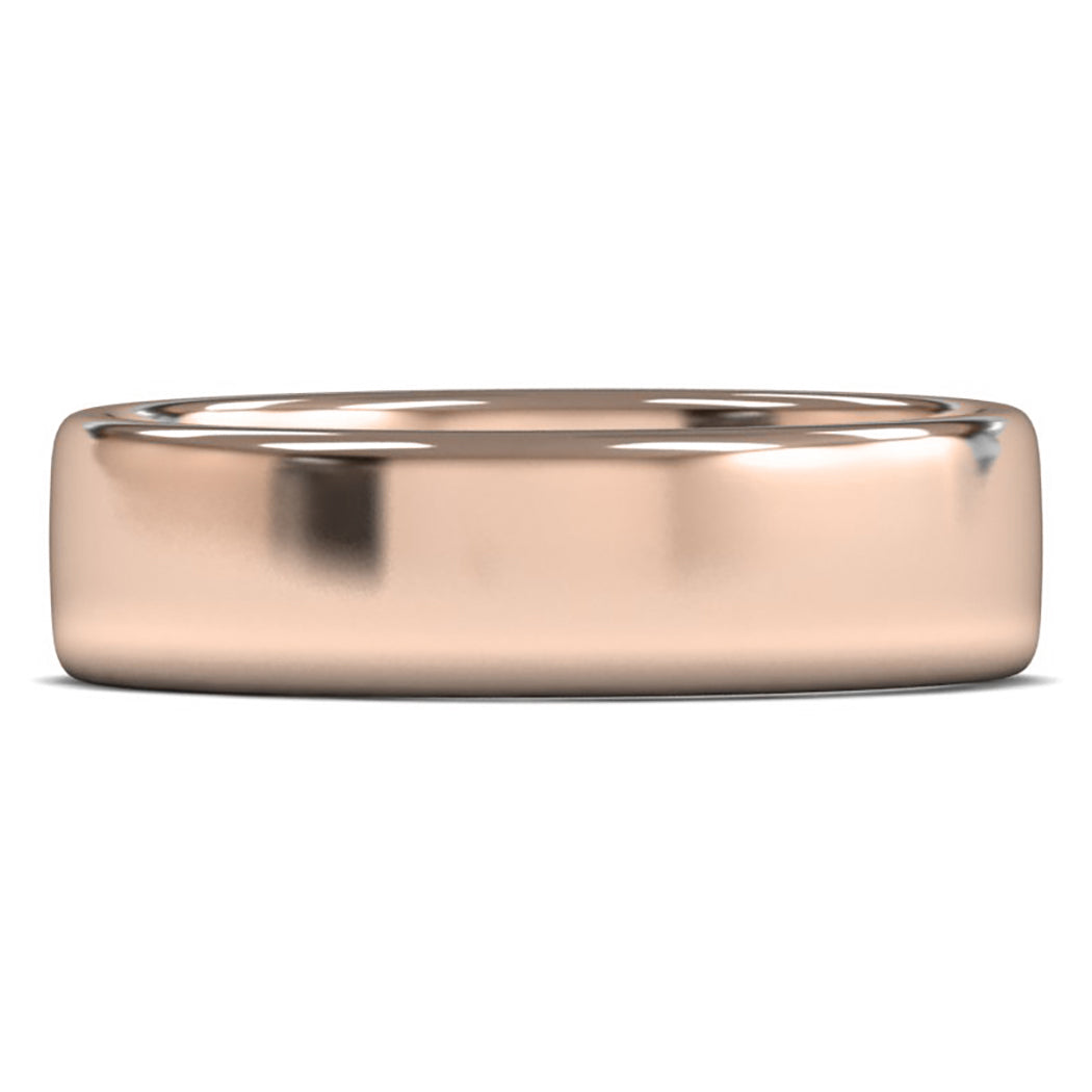 14ct Rose Fairtrade Gold 6mm Medium Weight Cushion Court Wedding Ring