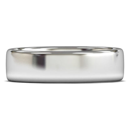 14ct White Fairtrade Gold 6mm Medium Weight Cushion Court Wedding Ring