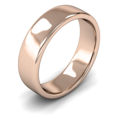 18ct Rose Gold 6mm Medium Weight Cushion Court Wedding Ring