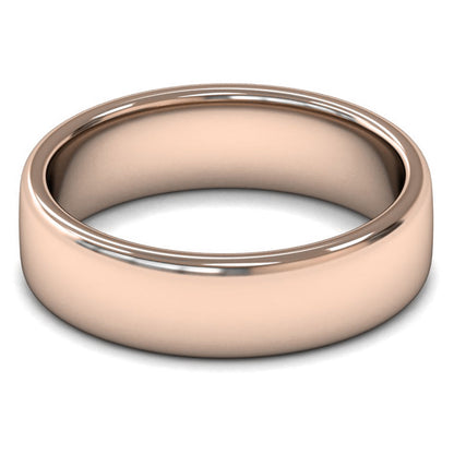 9ct Rose Fairtrade Gold 6mm Medium Weight Cushion Court Wedding Ring