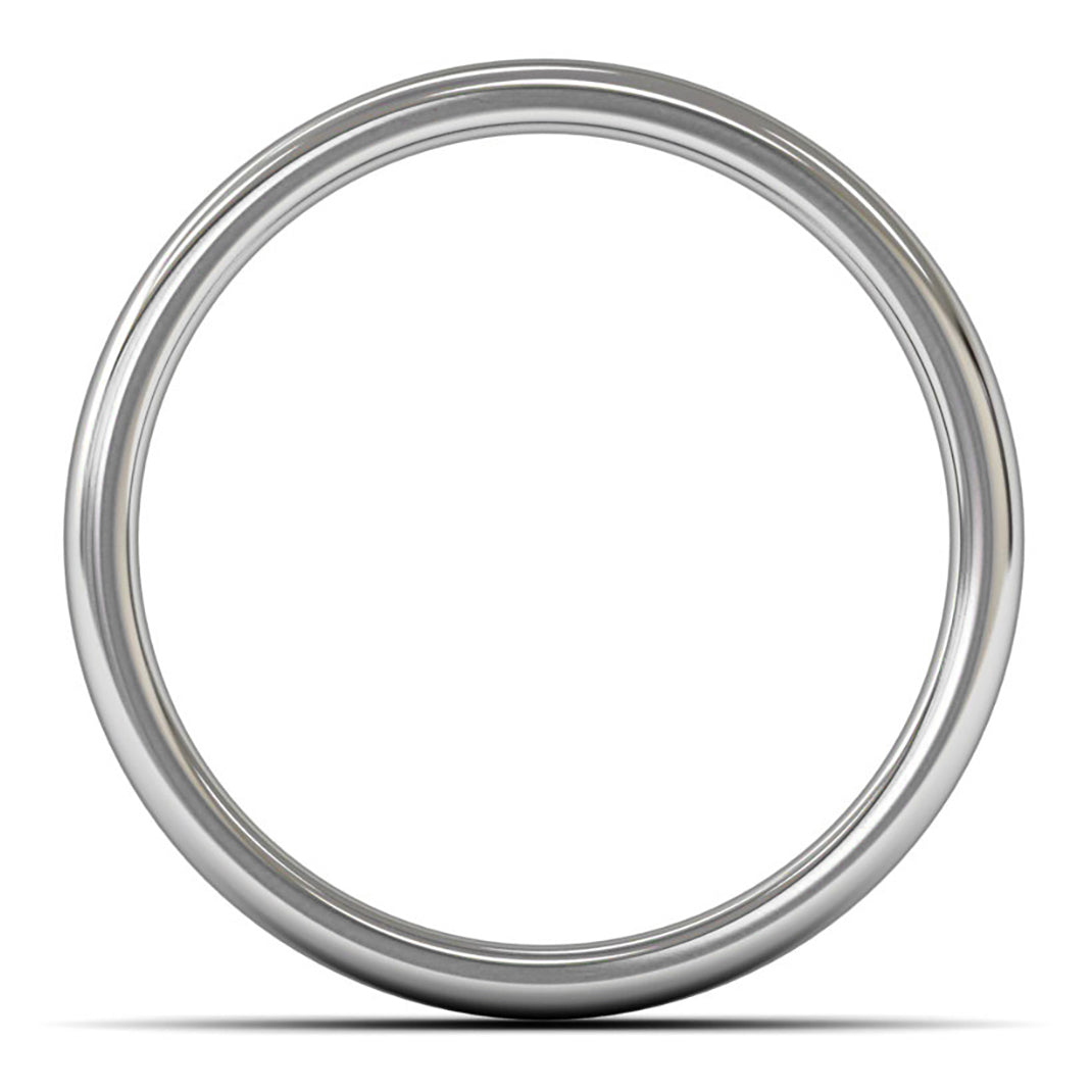 9ct White Fairtrade Gold 6mm Medium Weight Cushion Court Wedding Ring