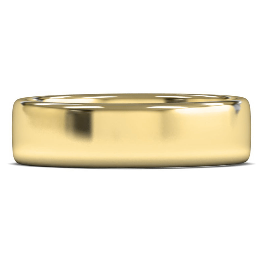 9ct Yellow Fairtrade Gold 6mm Medium Weight Cushion Court Wedding Ring