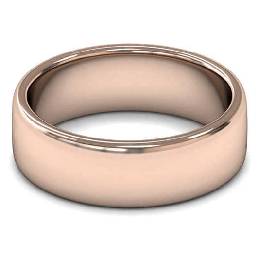 14ct Rose Gold 7mm Medium Weight Cushion Court Wedding Ring