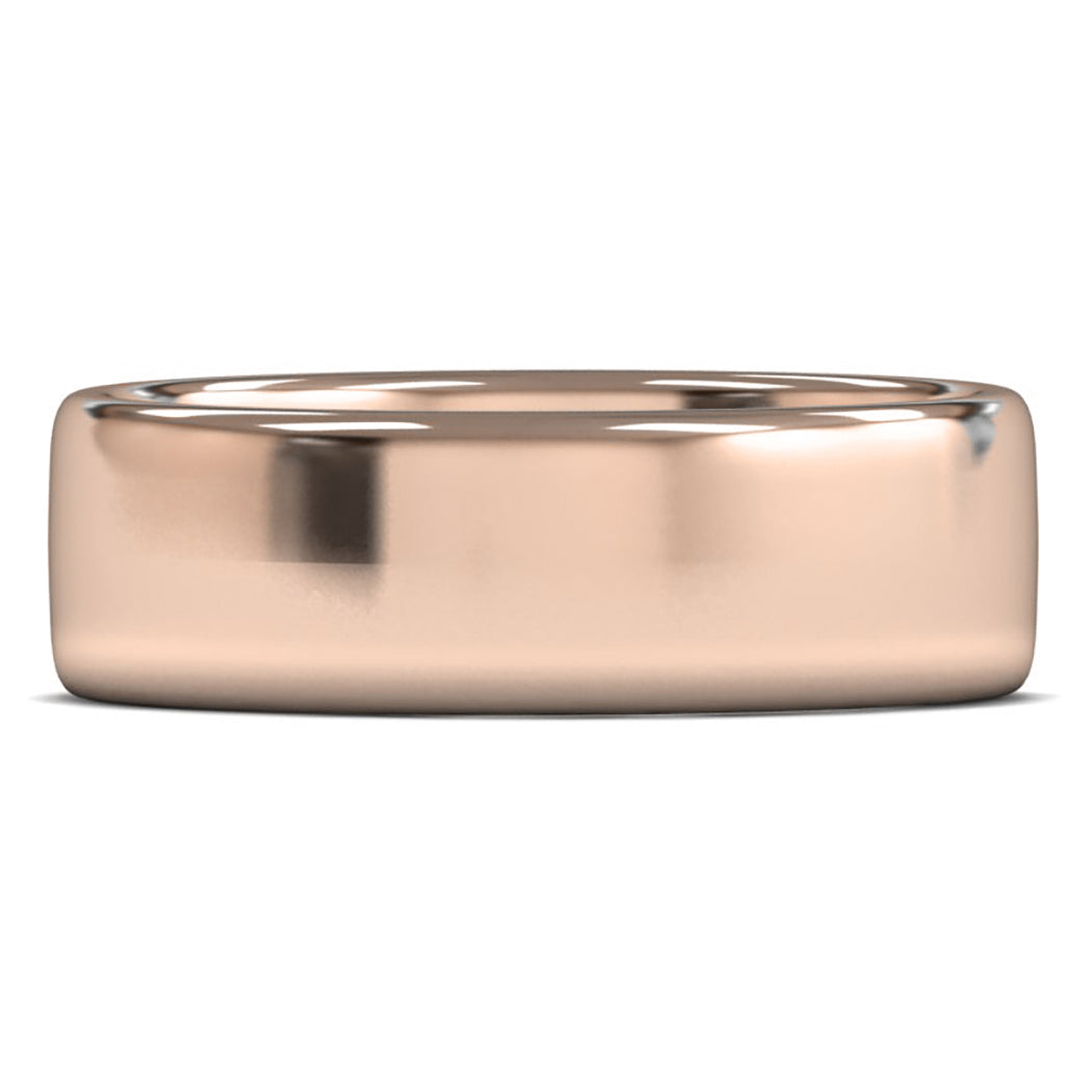 14ct Rose Gold 7mm Medium Weight Cushion Court Wedding Ring