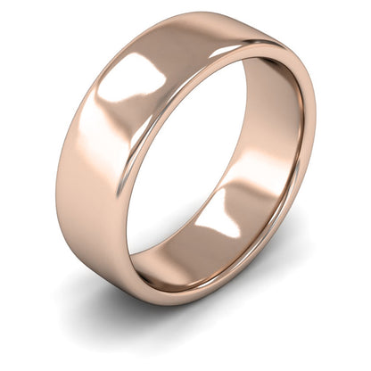 14ct Rose Gold 7mm Medium Weight Cushion Court Wedding Ring