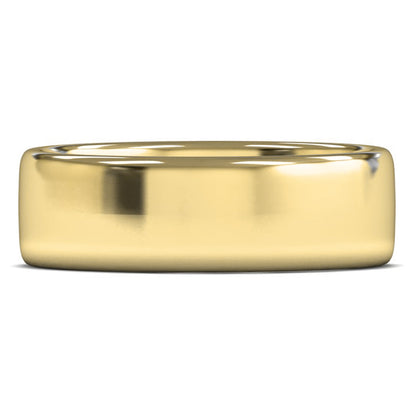 14ct Yellow Fairtrade Gold 7mm Medium Weight Cushion Court Wedding Ring
