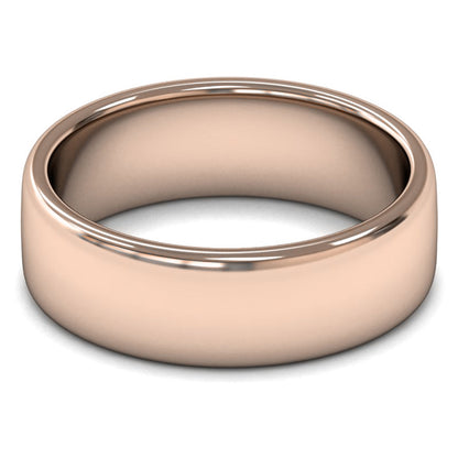 18ct Rose Fairtrade Gold 7mm Medium Weight Cushion Court Wedding Ring