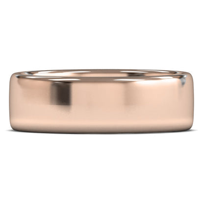 18ct Rose Gold 7mm Medium Weight Cushion Court Wedding Ring