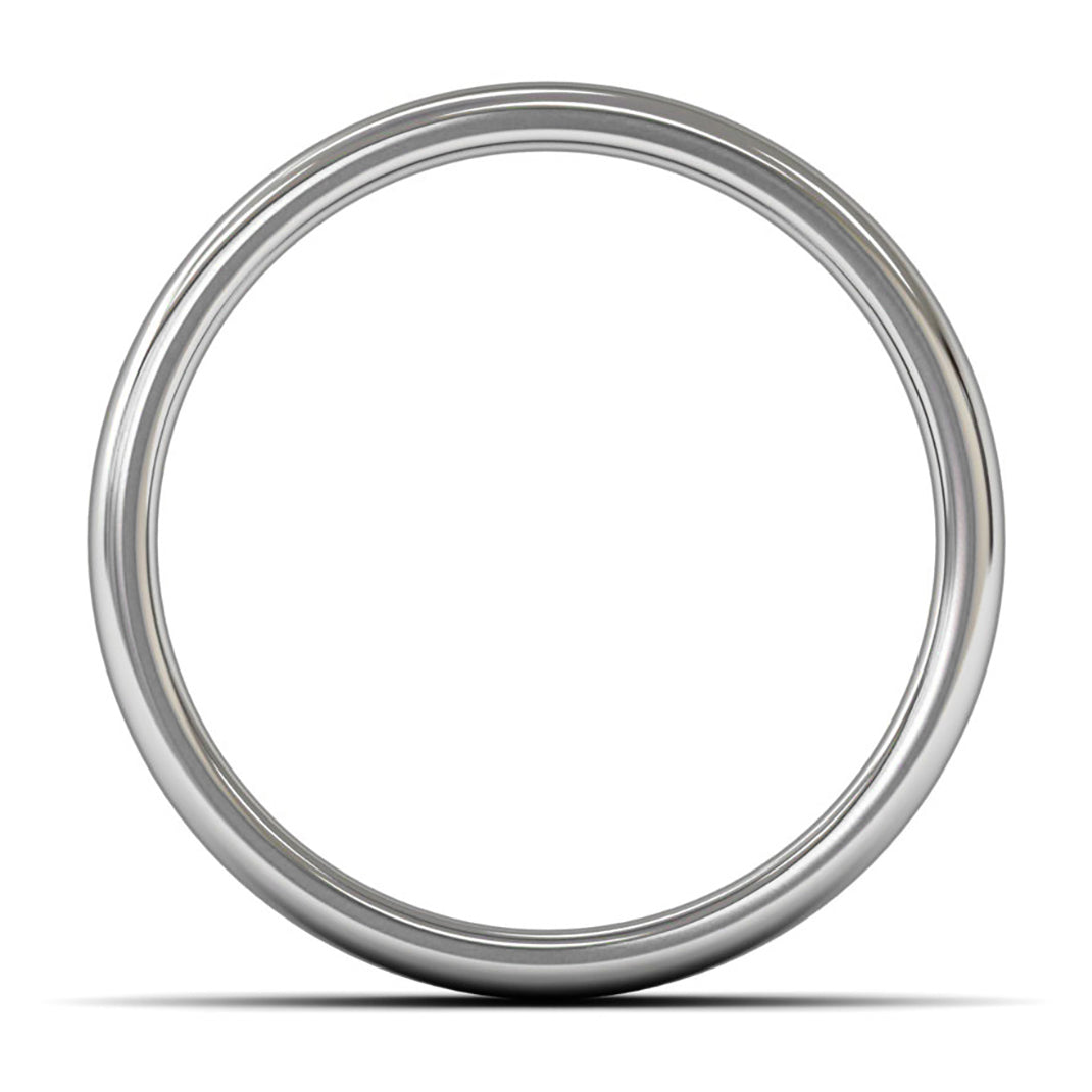18ct White Fairtrade Gold 7mm Medium Weight Cushion Court Wedding Ring